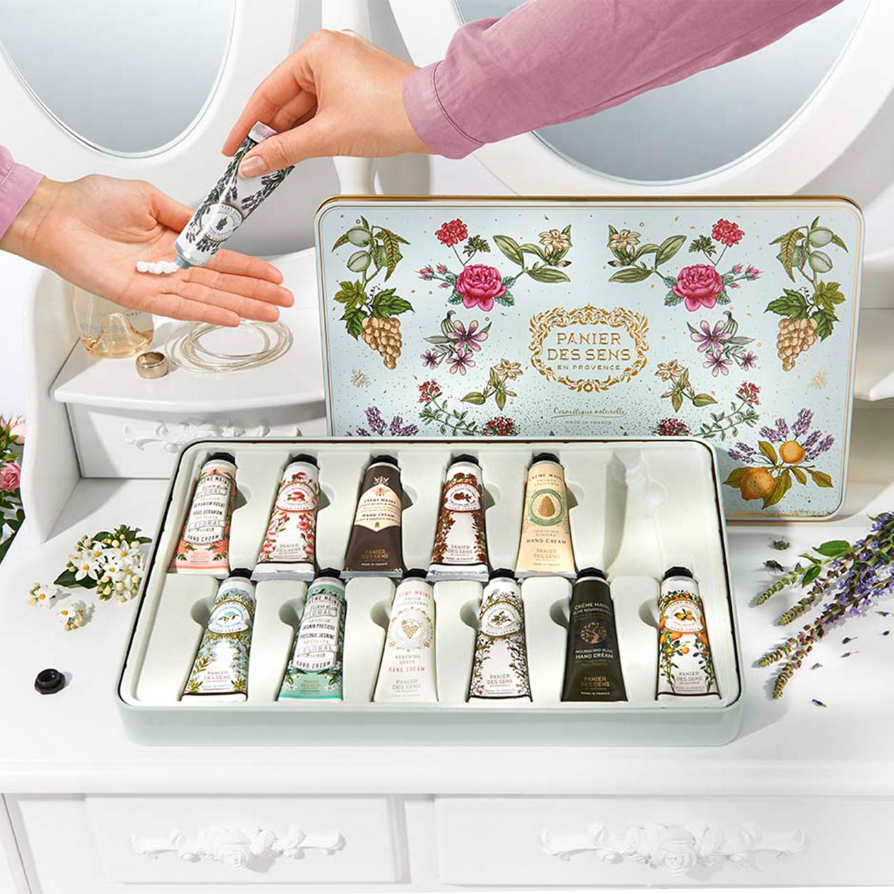 Soin des mains « Panier des sens », lot de 12 pièces (12 x 30 ml)