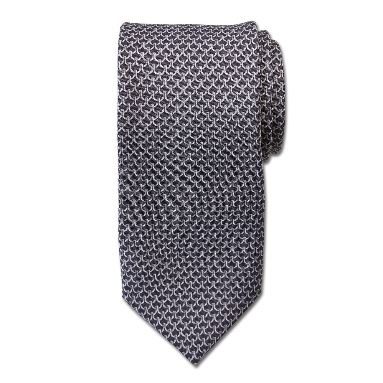 Cravate En Soie Ascot F83430 - Motif Cachemire Noir - Longueur Classique - Occasion Très Bon État