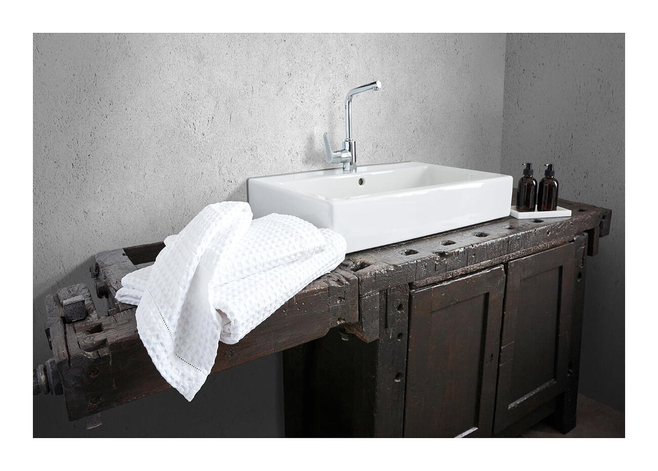 POLYTE Serviette de bain en microfibre à séchage rapide pour homme, taille unique (blanc
