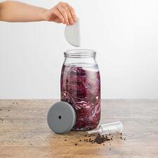 Lot De 4 Bocaux De Fermentation 435 Ml Avec Couvercles Sans PVC, Grilles, Pilon Bois & Étiquettes - Kit Complet