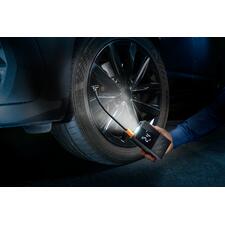 Compresseur à air rechargeable pour le gonflage des pneus avec écran numérique.