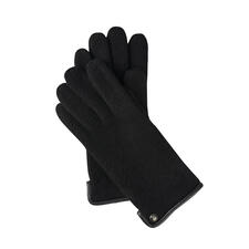 Noir Gants de marche noirs avec une texture agréable tenus dans la main.