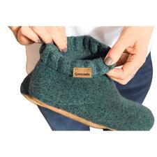 Vert chiné Femme montrant la doublure de la botte Gottstein Walkstrick verte.