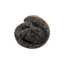 Noir chiné Bottes en feutre gris foncé enroulées.