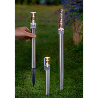 Tiges ou Suspensions solaires LED Ces lampes baignent de lumière votre jardin ou votre terrasse.