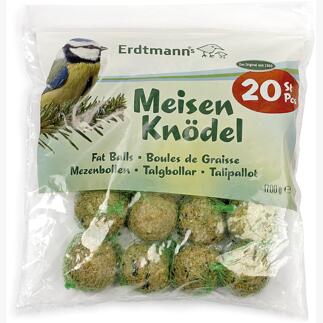 20 boules de graisse dans un emballage pratique pour l'alimentation hivernale.