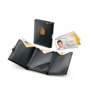 Portefeuille Exentri® Smart Wallet L’étui à cartes avec double accès rapide. Se range dans une poche de pantalon ou de veste.