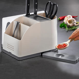 Rangement pour ustensiles de cuisine À la fois bloc couteaux et support à ustensiles. Une exclusivité Pro-Idée.