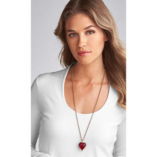 Pendentif coeur ou Collier or Murano De l’or scintillant, saisi dans des perles en verre de Murano.