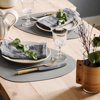 Set de table « tableMat Curve », lot de 2 pieces Luxueux tissu fibre de cuir : imperméable, antitaches et durablement esthétique.