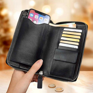 Étui-portefeuille par Braun Büffel 3 en 1 : portefeuille, porte-monnaie et étui pour téléphone portable.