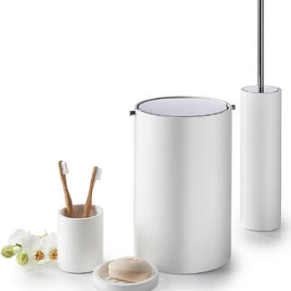 Série de salle de bain Stone avec divers accessoires de salle de bain en blanc