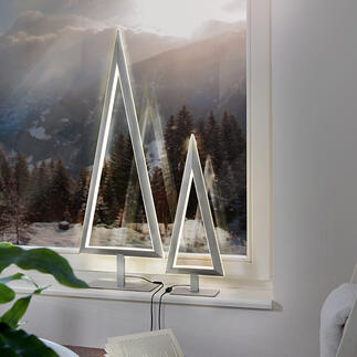 Sapin LED Le sapin métallique avec un contour lumineux en LED doublement décoratif et au design minimaliste. Par Villeroy & Boch.