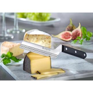 Couteau à fromage antiadhésif Wüsthof Le couteau à fromage amélioré : avec une structure antiadhésive et une forme coudée ergonomique. Par Wüsthof.