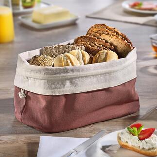 Sac à pain 2-en-1 Une corbeille à pain décorative et un sac à pain durable en un seul objet. Purement naturel. Toujours réutilisable.
