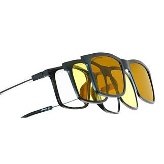 Système de lunettes 3-en-1 Eagle Eyes® Lunettes de soleil, de vision nocturne ou dʼordinateur : le tout en un clic. De Eagle Eyes®, États-Unis.