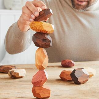 Balancing Stones Tout est une question d’équilibre ! Le jeu qui fait appel à votre habilité et patience. Fabriqué aux USA à partir de 25 bois différents. Toujours une pièce unique.