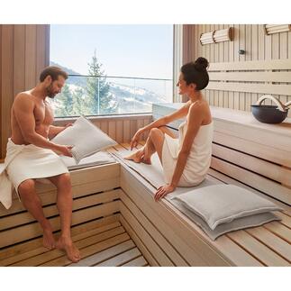 Revêtement matelassé pour sauna Passer un moment dans le sauna va devenir une expérience confortable enviable. Le matelas de sauna : aussi agréable qu’une heure sur le canapé.