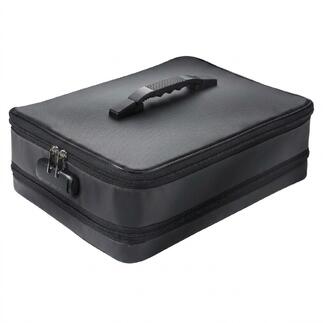Pochette de sécurité pour documents noire vue fermée.
