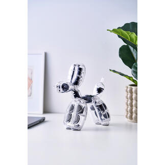 Haut-parleur sculptural en forme de chien en ballon.