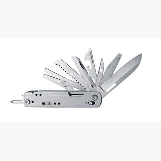 Outil multifonction compact 12-en-1 avec divers outils dépliés.