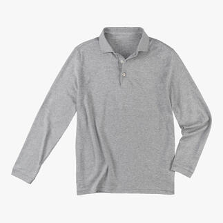 Polo Pima interlock noire en taille 48, sur fond blanc.
