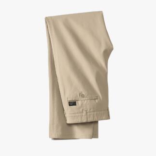 Pantalon en toile beige drapé de manière décontractée