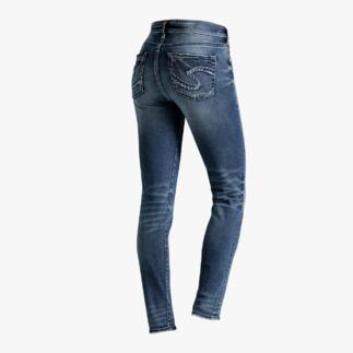 Jeans skinny argent Avery en teinte moyenne avec poches décorées
