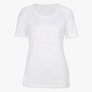 Tee-shirt basique blanc à col rond en taille 36.