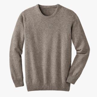 Pull en yak, vue de face avec encolure ronde et manches longues.