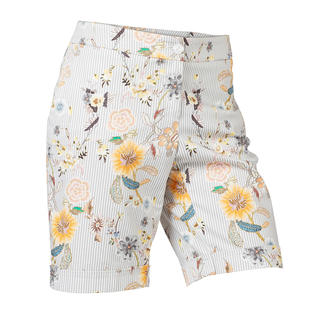 Bermuda shorts élégantes avec motif floral en couleurs pastel.
