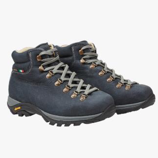 Deux bottes de randonnée Zamberlan® pour femmes en bleu foncé se tiennent côte à côte.