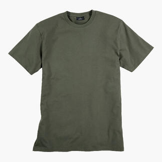 T-shirt khaki pour femmes, à plat sur un fond blanc.