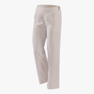 Pantalon en lin beige à enfiler avec poches latérales