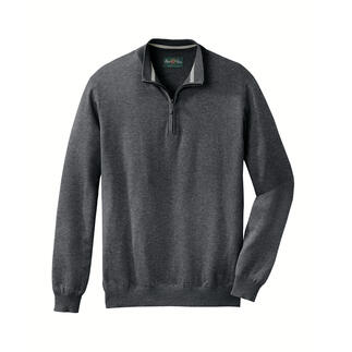 Pull gris avec fermeture éclair en vue de face.
