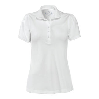 Polo blanche pour femme avec patte de boutonnage et manches courtes, taille : 38