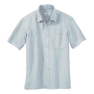 Chemise en lin vintage Dorani bleu clair, taille 48.