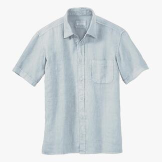 Chemise en lin vintage Dorani bleu clair, taille 48.