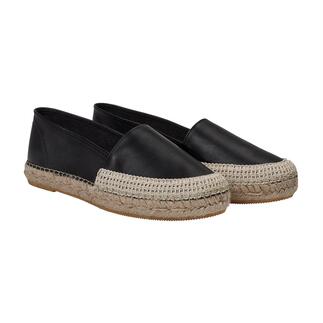Espadrilles en cuir noir de Macarena, taille 36.