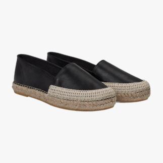 Espadrilles en cuir noir de Macarena, taille 36.