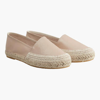 Espadrilles en cuir beige de Macarena, taille 36.