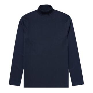 Sous-pull Sunspel bleu foncé sur fond blanc.