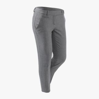 Pantalon de bureau gris avec poche arrière, vue de côté.