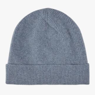 Bonnet en cachemire gris vu de dessus