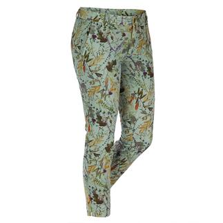 Motif de fleurs sur un pantalon vert clair
