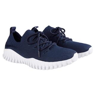 Une paire de baskets Knit bleu marine de bernie mev.