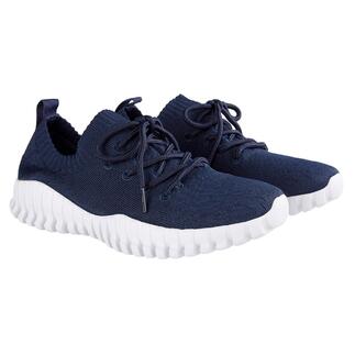 Une paire de baskets Knit bleu marine de bernie mev.