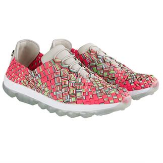 Paire de sneakers tressés corail, taille 36.