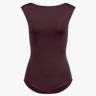 Vue de face d'un maillot de bain bordeaux en taille 36/38.