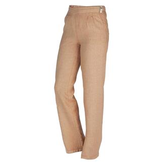 Pantalon en lin confortable de couleur caramel